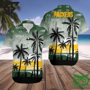 Green Bay Packers Palm Oasis Hawaiian Shirt Green Bay Packers Palm Oasis Hawaiian Shirt