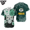 Green Bay Packers Skull Floral Fantasy Hawaiian Shirt