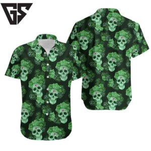 Green Bay Packers Skull Garden Hawaiian Shirt Green Bay Packers Skull Garden Hawaiian Shirt