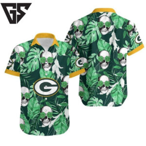 Green Bay Packers Skull Jungle Hawaiian Shirt Green Bay Packers Skull Jungle Hawaiian Shirt