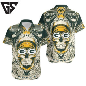 Green Bay Packers Skull Royale Hawaiian Shirt Green Bay Packers Skull Royale Hawaiian Shirt