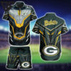 Green Bay Packers Thunder Power Hawaiian Shirt & Shorts Set