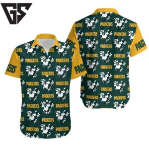 Green Bay Packers Tropical Hibiscus Hawaiian Shirt Green Bay Packers Tropical Hibiscus Hawaiian Shirt