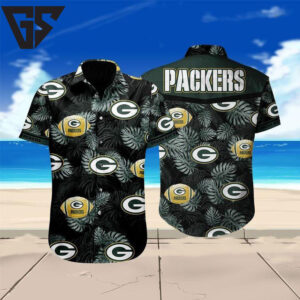Green Bay Packers Tropical Palm Leaf Hawaiian Shirt Green Bay Packers Tropical Palm Leaf Hawaiian Shirt