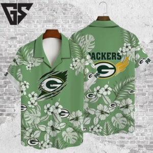 Green Bay Packers Tropical Paradise Breeze Hawaiian Shirt Green Bay Packers Tropical Paradise Breeze Hawaiian Shirt