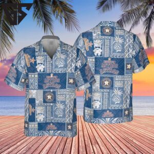 Houston Astros Blue Tropics Hawaiian Shirt Houston Astros Blue Tropics Hawaiian Shirt