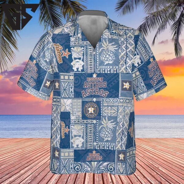 Houston Astros Blue Tropics Hawaiian Shirt