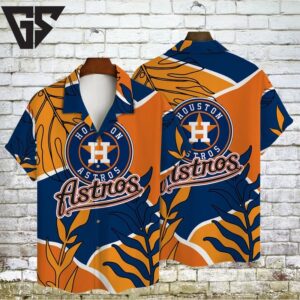Houston Astros Bold Leaves Hawaiian Shirt Houston Astros Bold Leaves Hawaiian Shirt