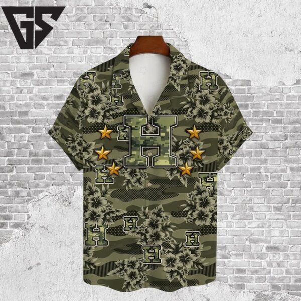 Houston Astros Camo Military Hawaiian Shirt