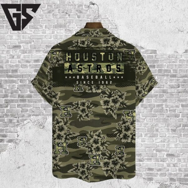 Houston Astros Camo Military Hawaiian Shirt