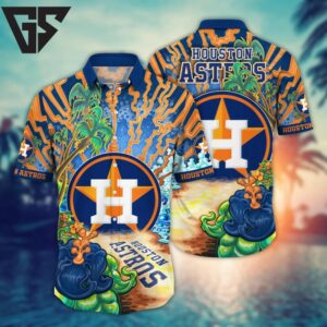 Houston Astros Coral Reef Hawaiian Shirt Houston Astros Coral Reef Hawaiian Shirt