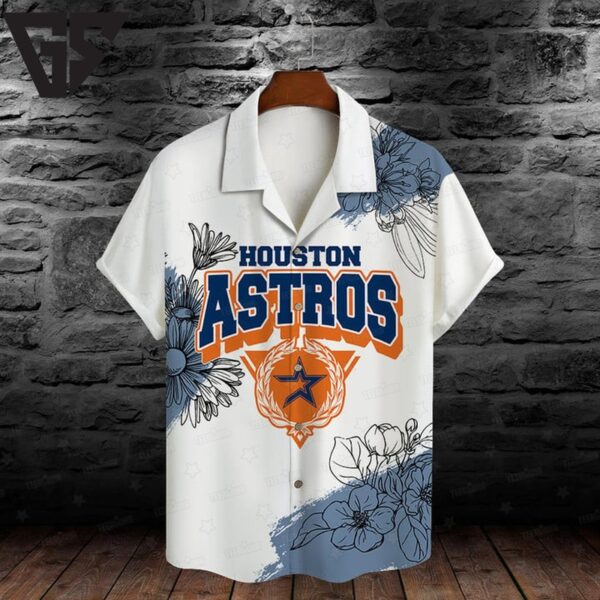 Houston Astros Floral Badge Hawaiian Shirt