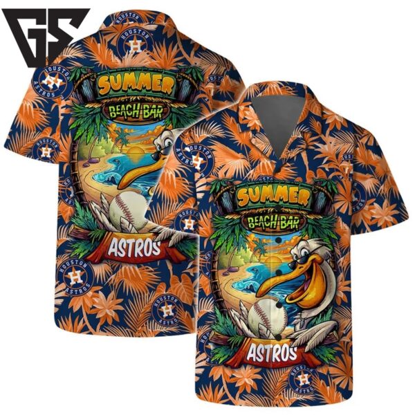 Houston Astros Floral Crest Hawaiian Shirt