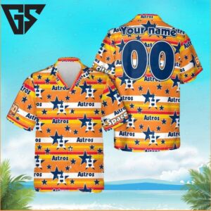 Houston Astros Galactic Stripes Personalized Hawaiian Shirt