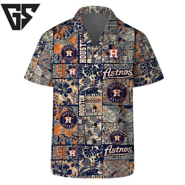 Houston Astros Heritage Patch Hawaiian Shirt