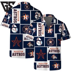 Houston Astros Iconic Grid Hawaiian Shirt