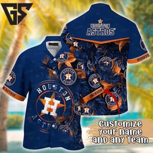 Houston Astros Midnight Palm Custom Hawaiian Shirt Houston Astros Midnight Palm Custom Hawaiian Shirt