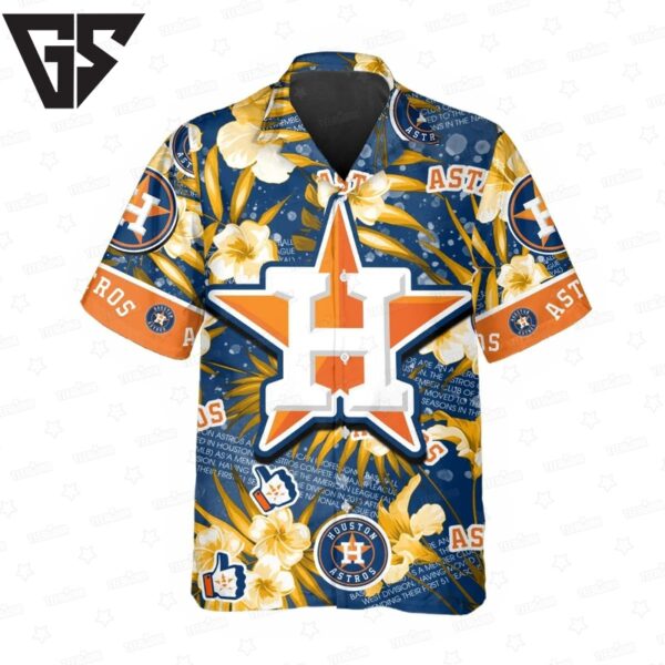 Houston Astros Starburst Hibiscus Hawaiian Shirt