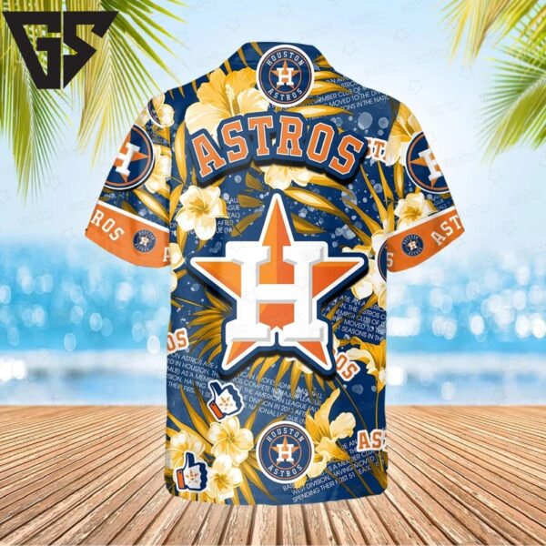 Houston Astros Starburst Hibiscus Hawaiian Shirt