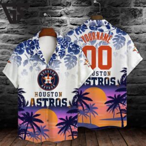 Houston Astros Sunset Paradise Custom Hawaiian Shirt Houston Astros Sunset Paradise Custom Hawaiian Shirt
