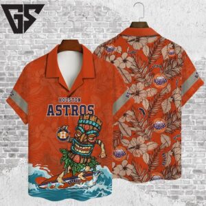 Houston Astros Surfing Tiki Hawaiian Shirt