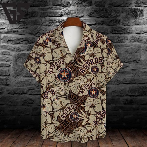 Houston Astros Tribal Leaf Hawaiian Shirt