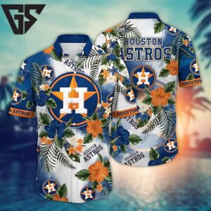 Houston Astros Tropical Floral Burst Hawaiian Shirt