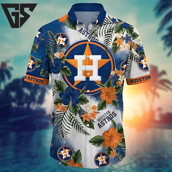 Houston Astros Tropical Floral Burst Hawaiian Shirt