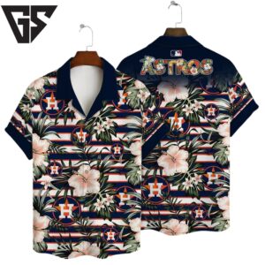 Houston Astros Tropical Stripes Hawaiian Shirt