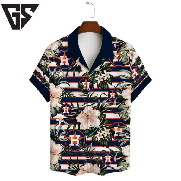 Houston Astros Tropical Stripes Hawaiian Shirt