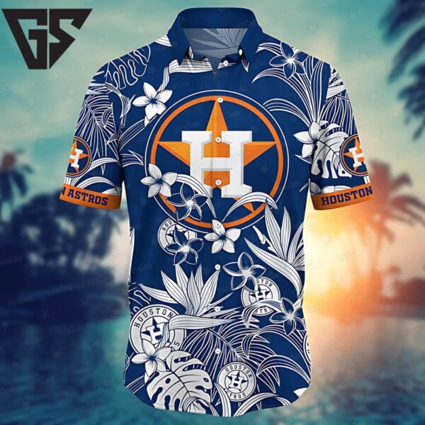 Houston Astros White Floral Breeze Hawaiian Shirt