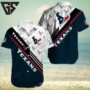 Houston Texans Bold Stripes Hawaiian Shirt