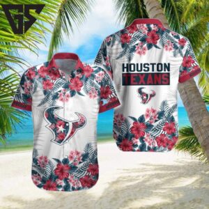 Houston Texans Tropical Blossom Hawaiian Shirt