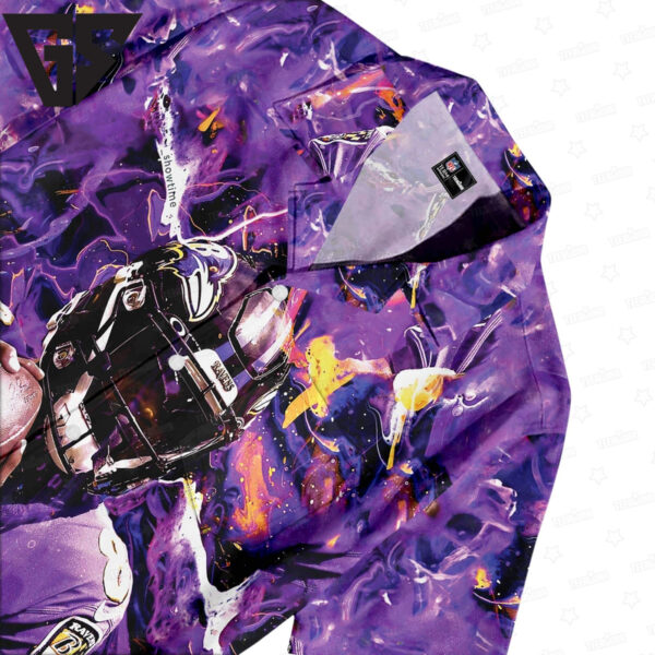 Lamar Jackson Baltimore Ravens Gridiron Majesty Hawaiian Shirt