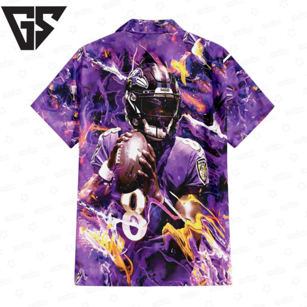 Lamar Jackson Baltimore Ravens Gridiron Majesty Hawaiian Shirt