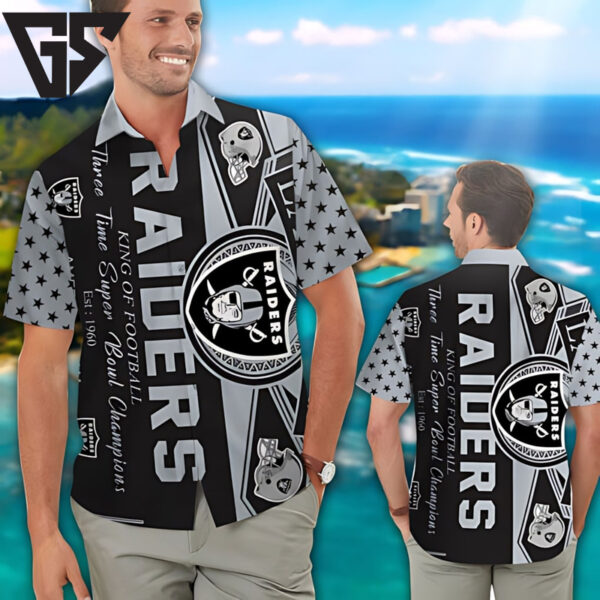 Las Vegas Raiders Champions Stripe Hawaiian Shirt