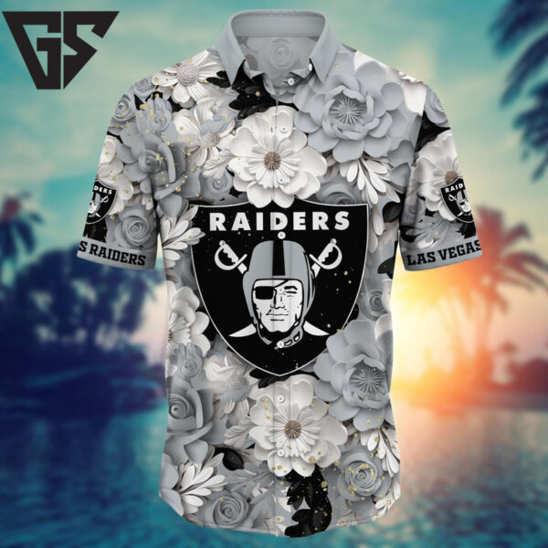 Las Vegas Raiders Floral Elegance Hawaiian Shirt