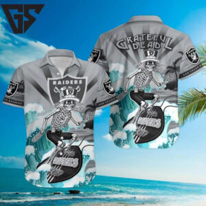 Las Vegas Raiders Grateful Dead Hawaiian Shirt Las Vegas Raiders Grateful Dead Hawaiian Shirt