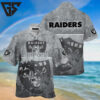 Las Vegas Raiders Grayscale Classic Hawaiian Shirt
