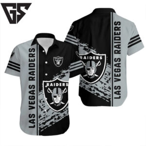 Las Vegas Raiders Grayscale Streak Hawaiian Shirt Las Vegas Raiders Grayscale Streak Hawaiian Shirt