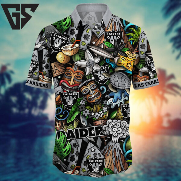Las Vegas Raiders Island Adventure Hawaiian Shirt
