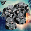 Las Vegas Raiders Midnight Bloom Hawaiian Shirt