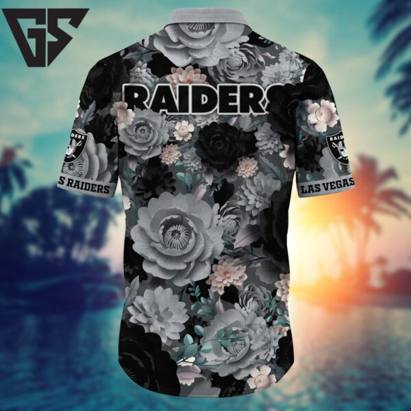 Las Vegas Raiders Midnight Bloom Hawaiian Shirt