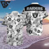 Las Vegas Raiders Monochrome Paradise Hawaiian Shirt