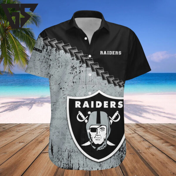 Las Vegas Raiders Steely Gridiron Hawaiian Shirt