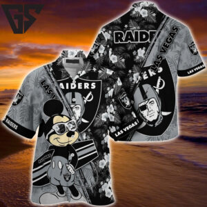 Las Vegas Raiders Sunset Tropical Crossover Hawaiian Shirt Las Vegas Raiders Sunset Tropical Crossover Hawaiian Shirt
