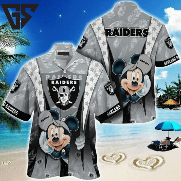 Las Vegas Raiders Tropical Mickey Hawaiian Shirt