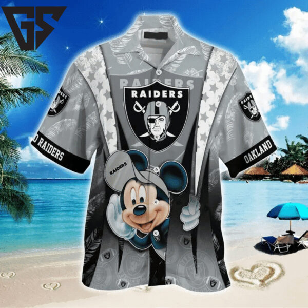 Las Vegas Raiders Tropical Mickey Hawaiian Shirt