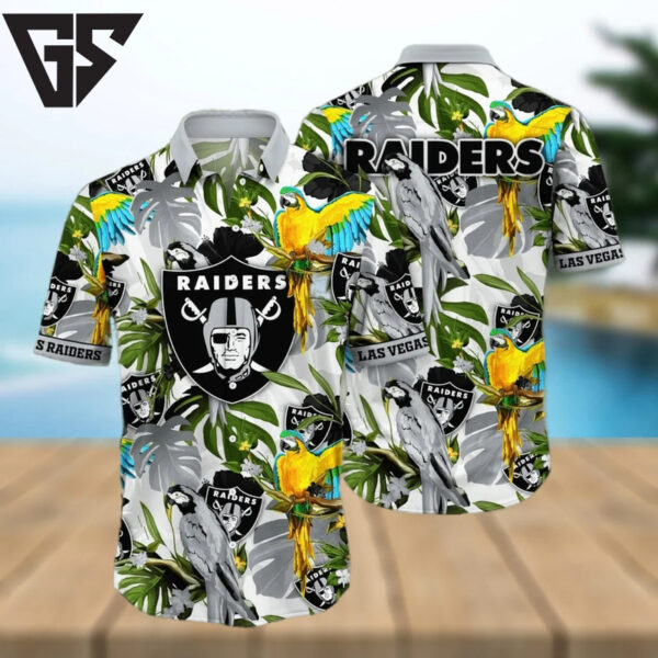 Las Vegas Raiders Tropical Parrot Paradise Hawaiian Shirt