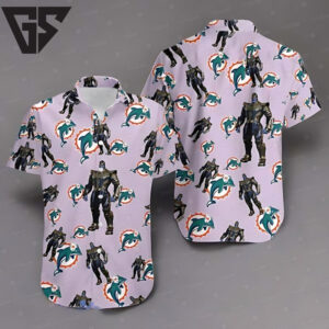 Miami Dolphin Thanos Unique Avengers Hawaiian Shirt Miami Dolphin Thanos Unique Avengers Hawaiian Shirt